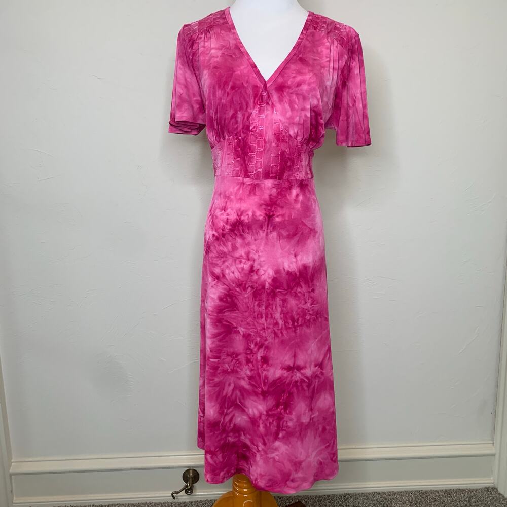 Y2k Deadstock NWT Pink Tie Dye A Line Dress Small